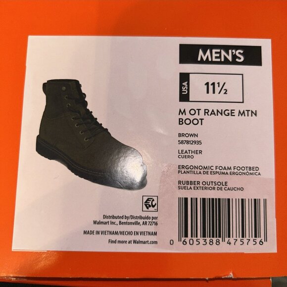 Ozark Trail Men\'s Range Mountain Hiking Boots Size 11.5 Brown main image 5